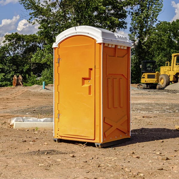 how often are the portable restrooms cleaned and serviced during a rental period in East St. Clair PA